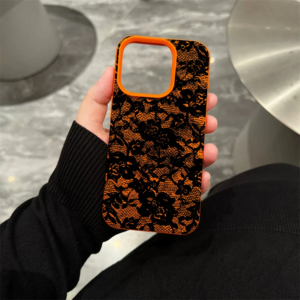 Spitzenrosen-Handyhülle für iPhone 17 16 15 14 13 12 Pro Max 16 15 14 Plus 17 16 15 14 13 12 11 Pro 17Air XR Silikon-Matt-Cover – Detail 6