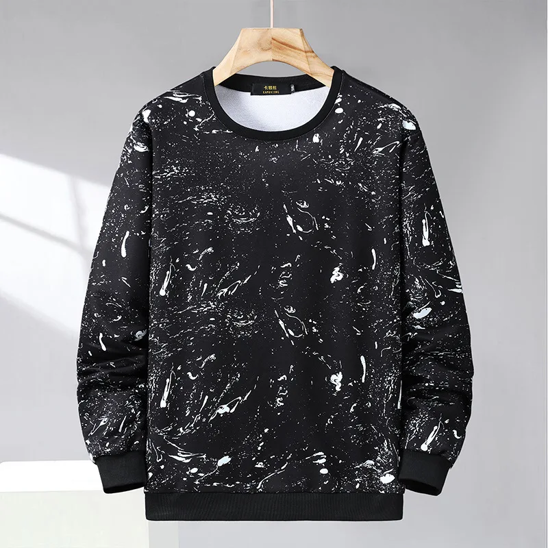 

Plus Size Autumn Spring 170KG Men hoodie Loose Long Sleeve O-neck Tops