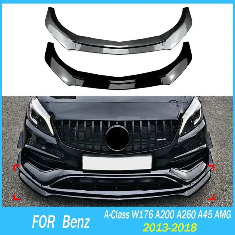 

Car Front Bumper Spoiler Lip Lower Diffuser Splitter Tuning For Mercedes Benz A Class W176 A200 A260 A45 AMG 2013-2018