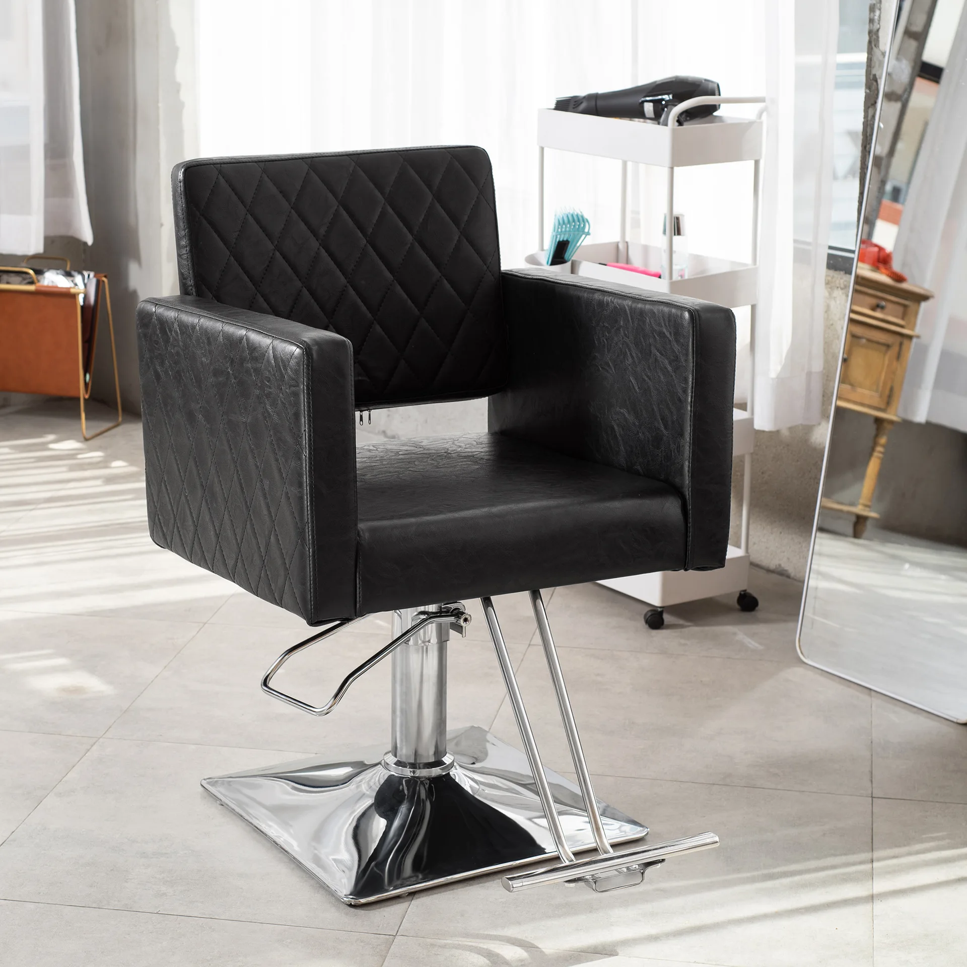 Beauty Chair Hair Cutting Chair Rotatable Height Adjustable Chair