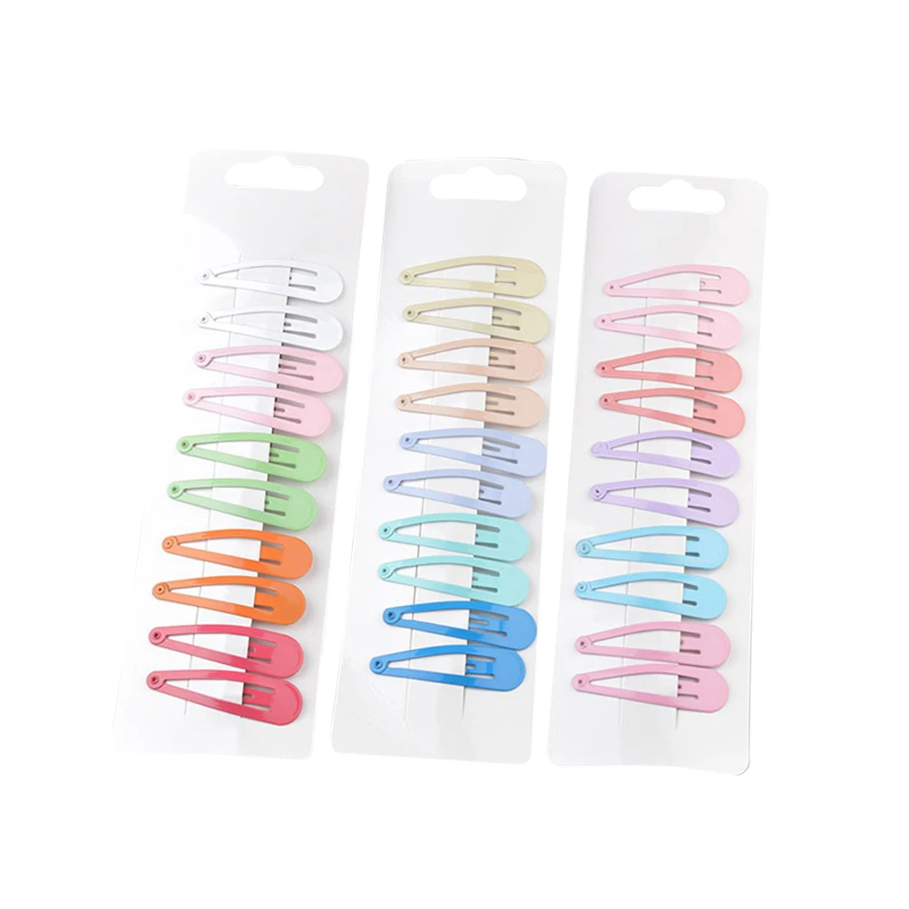 

60pcs Solid Color Hair Clips For Baby Girls Kids Water Droplet Snap Barrettes Cute Headwear Daily Wear Diy Hat Accessory