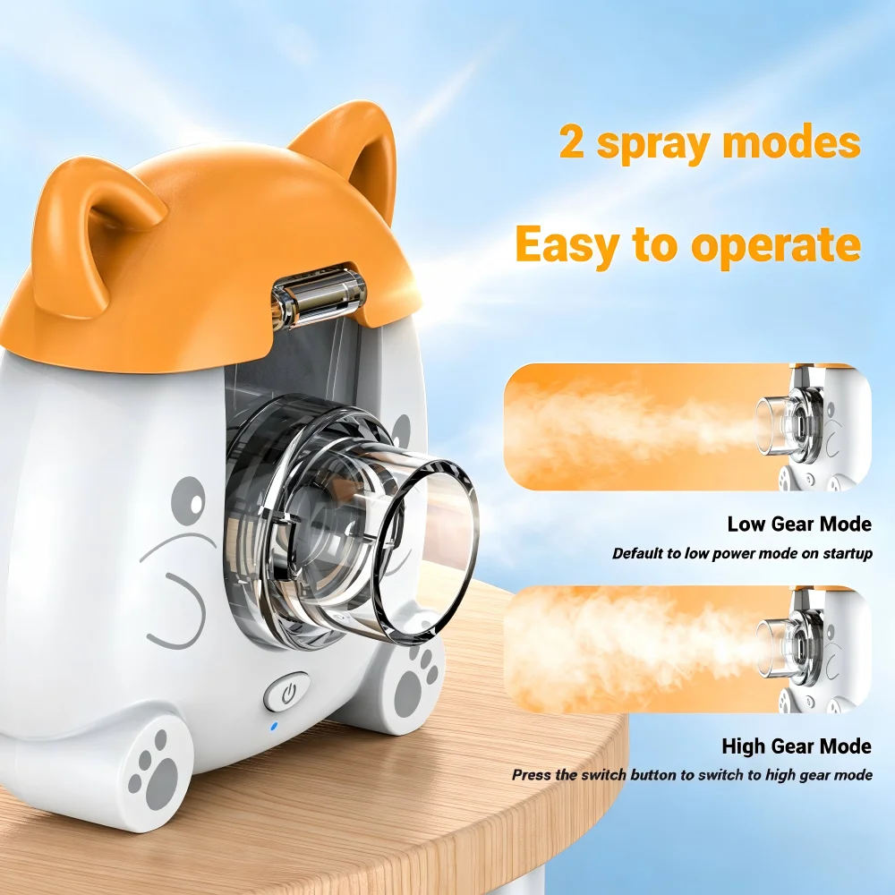 JUSTLANG Portable Pet Mesh Nebulizer Cats & Dogs Respiratory Therapy Mini Handheld Nebulizer Low Noise Animal Inhalation Machine
