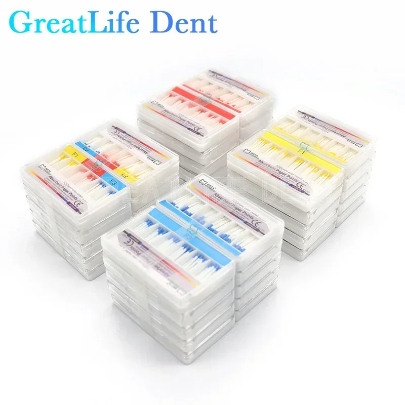 GreatLife Dent 10packs/lot Dental Root Endodontics Moisture Absorbent Paper Points Tips Taper F1 F2 F3 Mutil F4 F5 Size