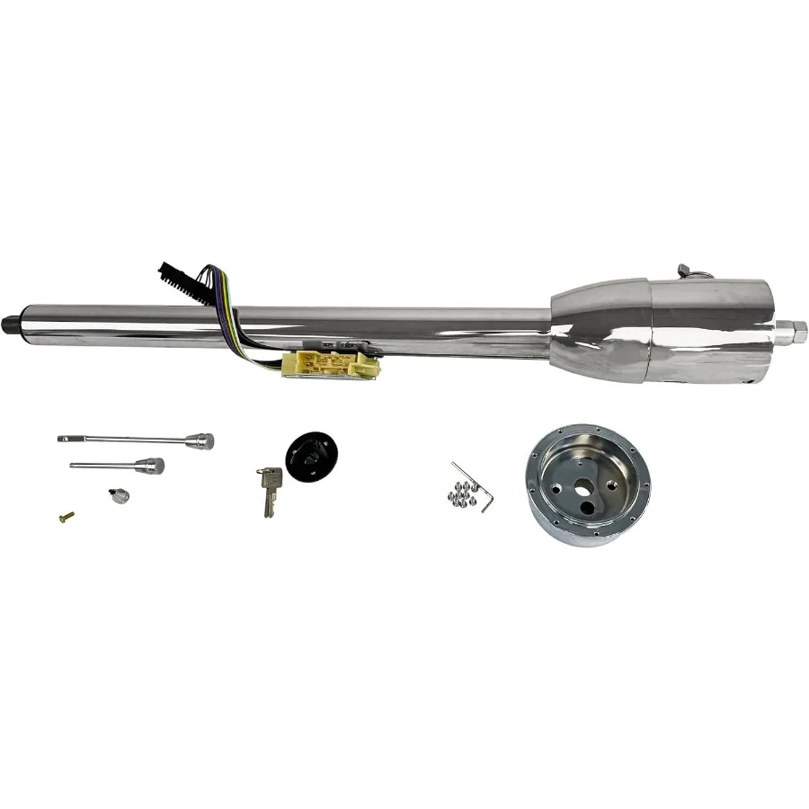 33 coluna de direção cromada com mudança de piso com chave para Chevrolet Corvette 1968-1980 ideal para restauração clássica de carros musculares