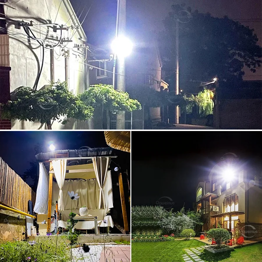 Mocna lampa solarna LED 20000W z czujnikiem ruchu, zewnętrzna lampa solarna ścienna z pilotem, wodoodporna IPX67, do garażu i ogrodu, super jasne, słoneczne lampy uliczne LED na zewnątrz