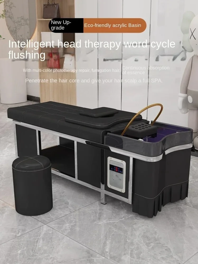 TQH理髪店シャンプーベッド高級厚手ステンレス製マッサージベッド美容室専用燻蒸ヘッドトリートメントベッド