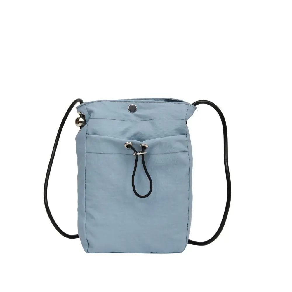 

Korean Style Drawstring Canvas Bag Crossbody Bag Purse Nylon Shoulder Bag Wallet Bags Solid Color Mobile Phone Bag Outdoor