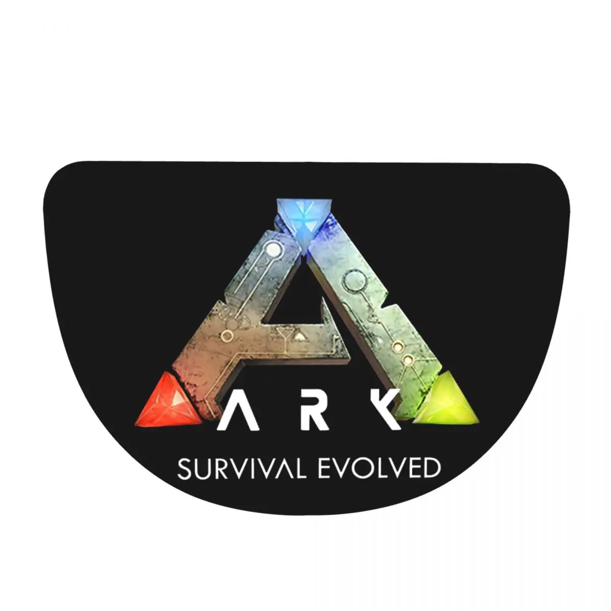 Paillasson Demi-Rond en Flanelle Douce Noire Ark Survival Evolved, Tapis de Salle de Bain Antidérapant, Tapis de Sol Absorbant pour Buanderie et Salle de Bain