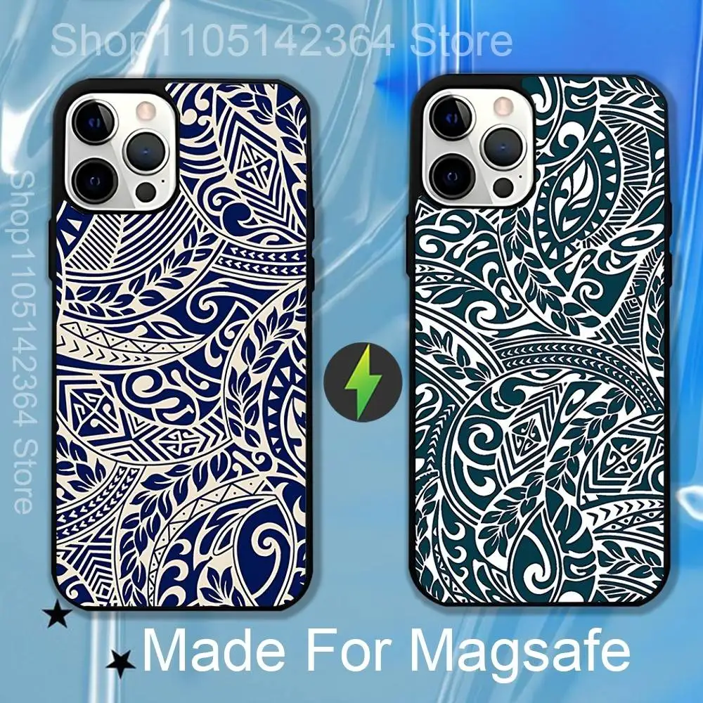 

Maori Tribal Polynesia art Case Magnetic Case For IPhone 14 16 17 13 12 11 15 Pro Max Plus For Magsafe Wireless Charge Cover