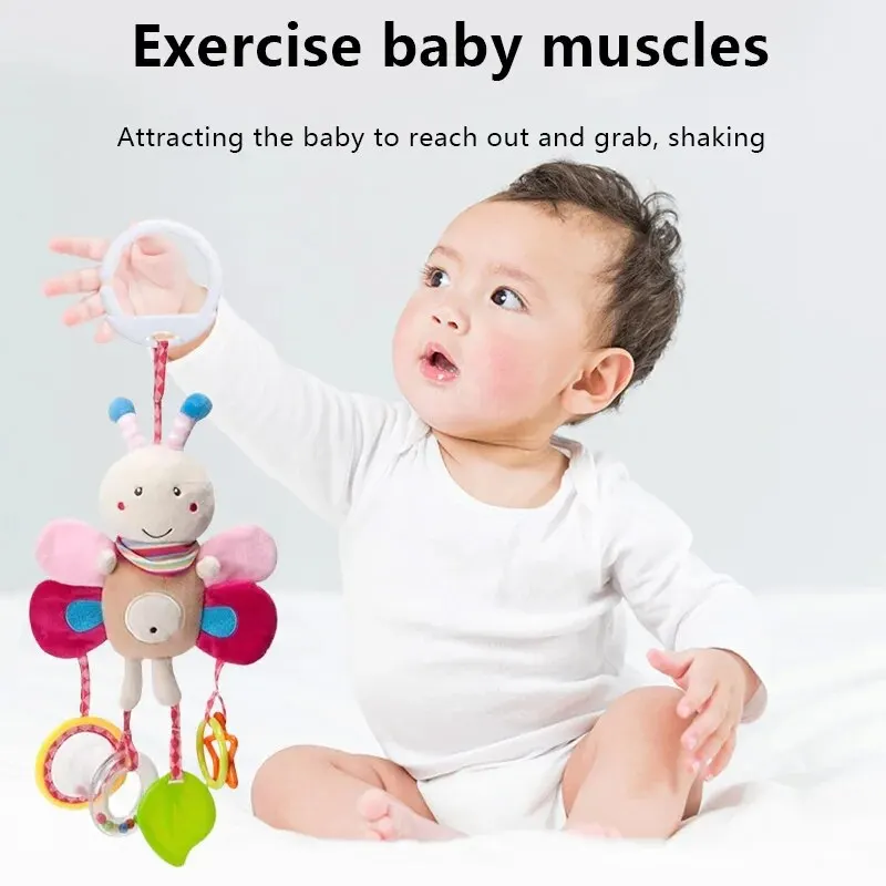 Wózek dla noworodka wisiorek dzwonek wietrzny łóżeczko dziecięce dzwonek łóżko wiszące grzechotka uzwojenie łóżka pluszowa kojąca zabawka