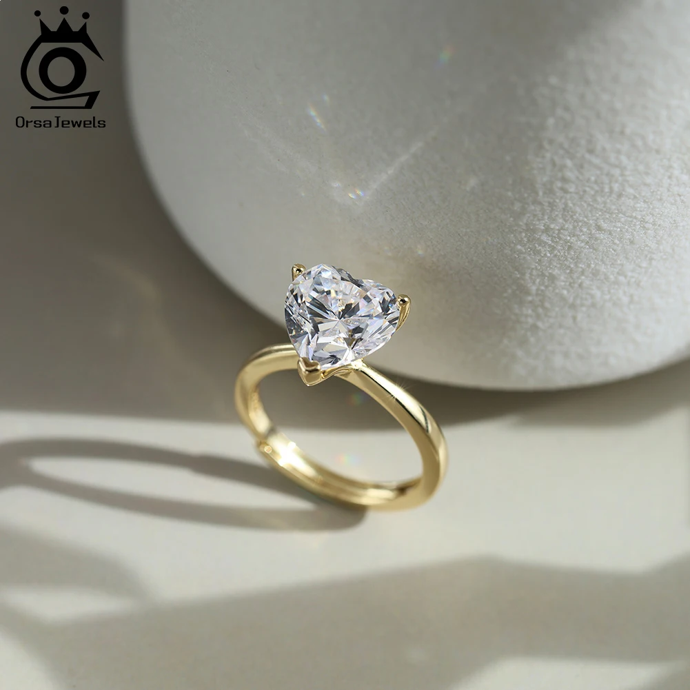 

ORSA JEWELS Elegance 1-4ct Moissanite Diamond Rings for Women 925 Sterling Silver Promise Ring Wedding Band Certified SMOR06