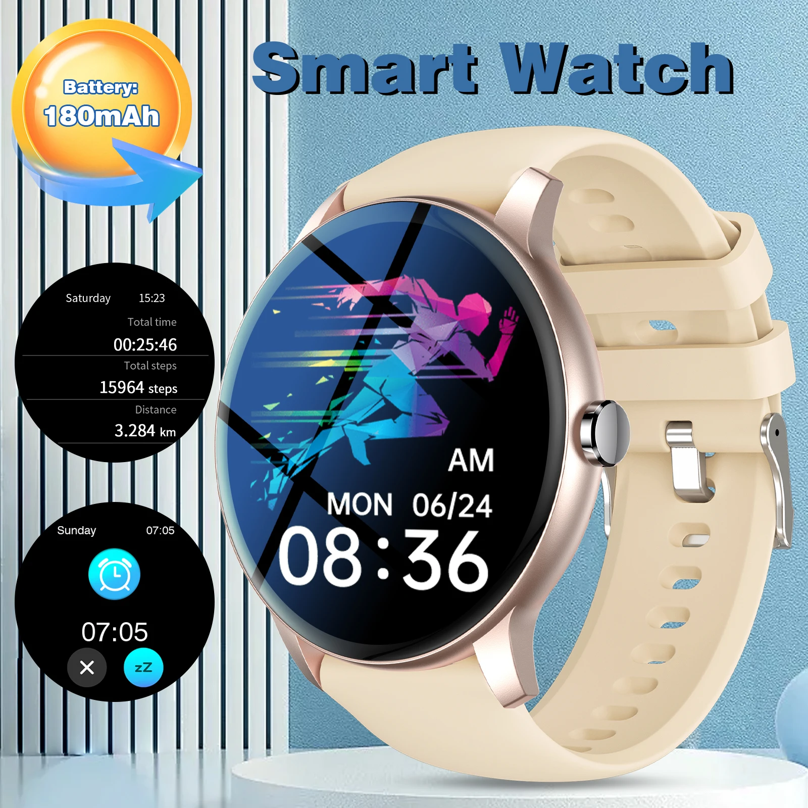 

Smart Watch with Bluetooth Calling, Full Touchscreen, Fitness Tracker, Unisex, Compatible with Android and IPhone