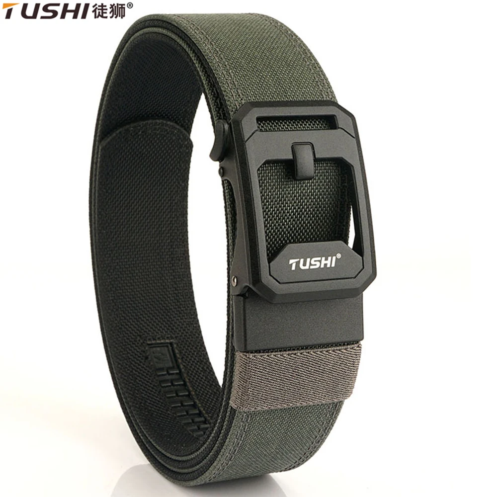 

TUSHI New Tactical Belt for Men Sturdy Nylon Metal Automatic Buckle Police Duty Military Belt Outdoor Girdle IPSC Accessories