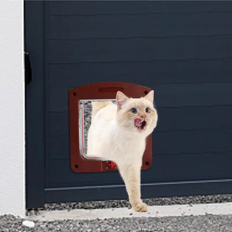 Pet Door 4 Way Locking Large Dog Cat Door Flap Install in Interior Exterior Door Weatherproof Pet Door for Wooden PVC Metal Door