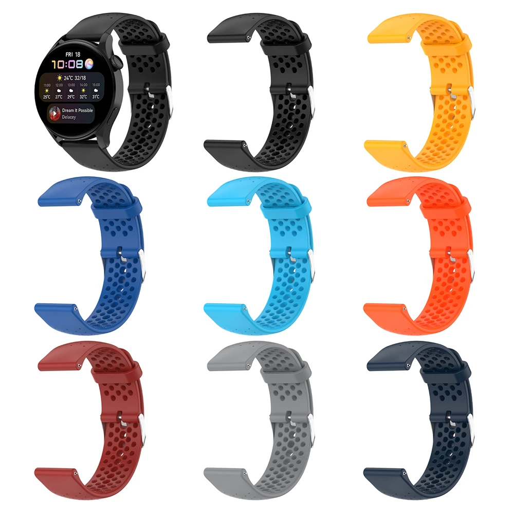 Sport Silicone Band For HUAWEI GT2 Watch Strap 46mm GT3 Watchband Bracelet For HONOR GS Pro Magic Watch 20mm 22mm Belt Wristband