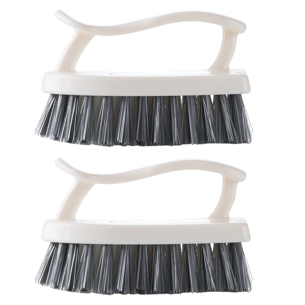 

2Pcs Plastic Brush Multifunctional Cleaning Tool Soft Bristles Easy Hold for Shoes Clothes Tiles Bathtub Use Shoes