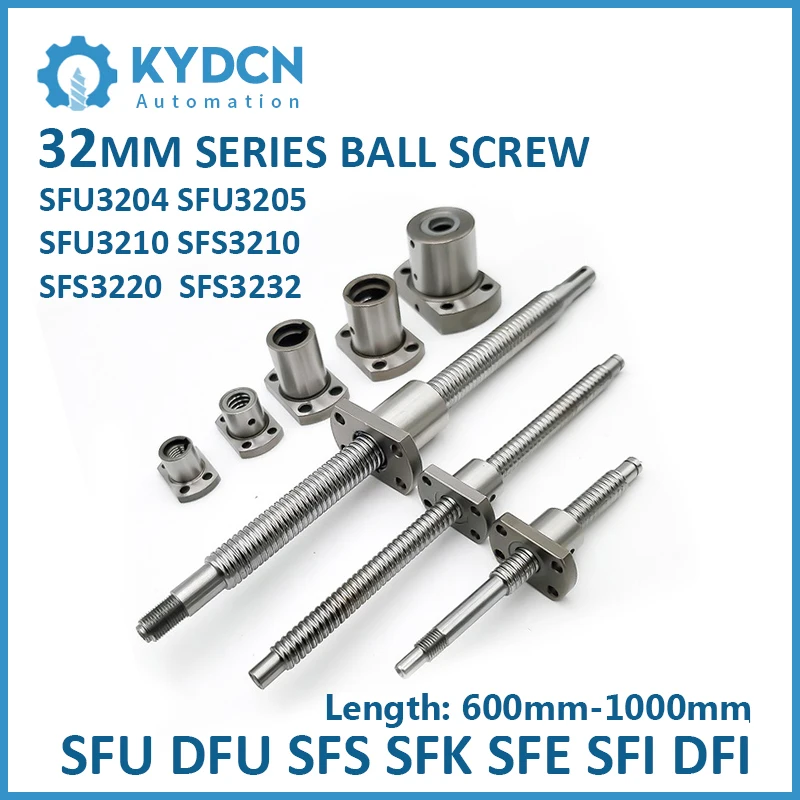 

SFU3204 SFU3205 SFU3210 SFS3210 SFS3220 SFS3232 C7 Ball Screw 32mm Single Nut Ball Screw 600mm-1000mm Ball Screw for CNC Machine