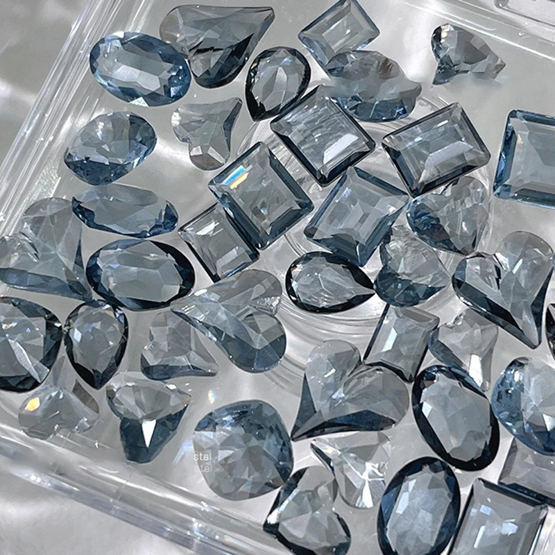 أظافر مختلطة للمانيكير ، أظافر فاخرة ، مجوهرات كريستال لامعة ، أحجار كريمة تزيين فنية للأظافر ، 10 دلايات