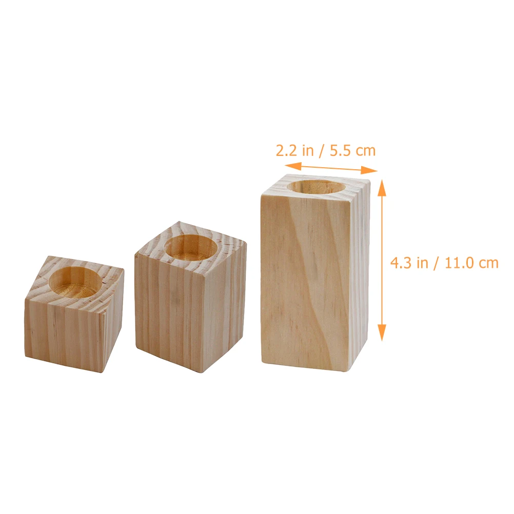 

3pcs Holder Wooden Rustic Table Decoration Centerpiece For Wedding Party Home Decor Wood Craft Ornament