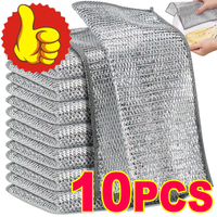 Magic Wire Cleaning Cloth Kitchen Cloths Washable Multipurpose Anti Scratch Cloth Metal Wires Rags Kitchen Cleaning Cloth 10-2pc