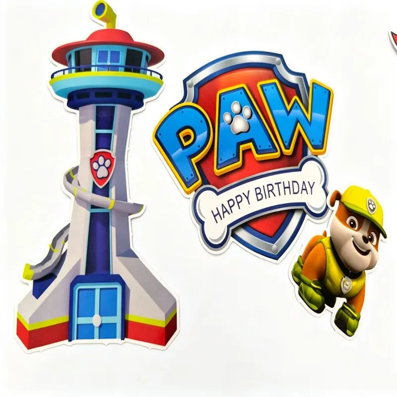 7pcs/set PAW Patrol Dog Team Cake Decoration Figurine Set Boys Patrol Leader Rick Play Toy for Birthday Parties Supplies Gifts