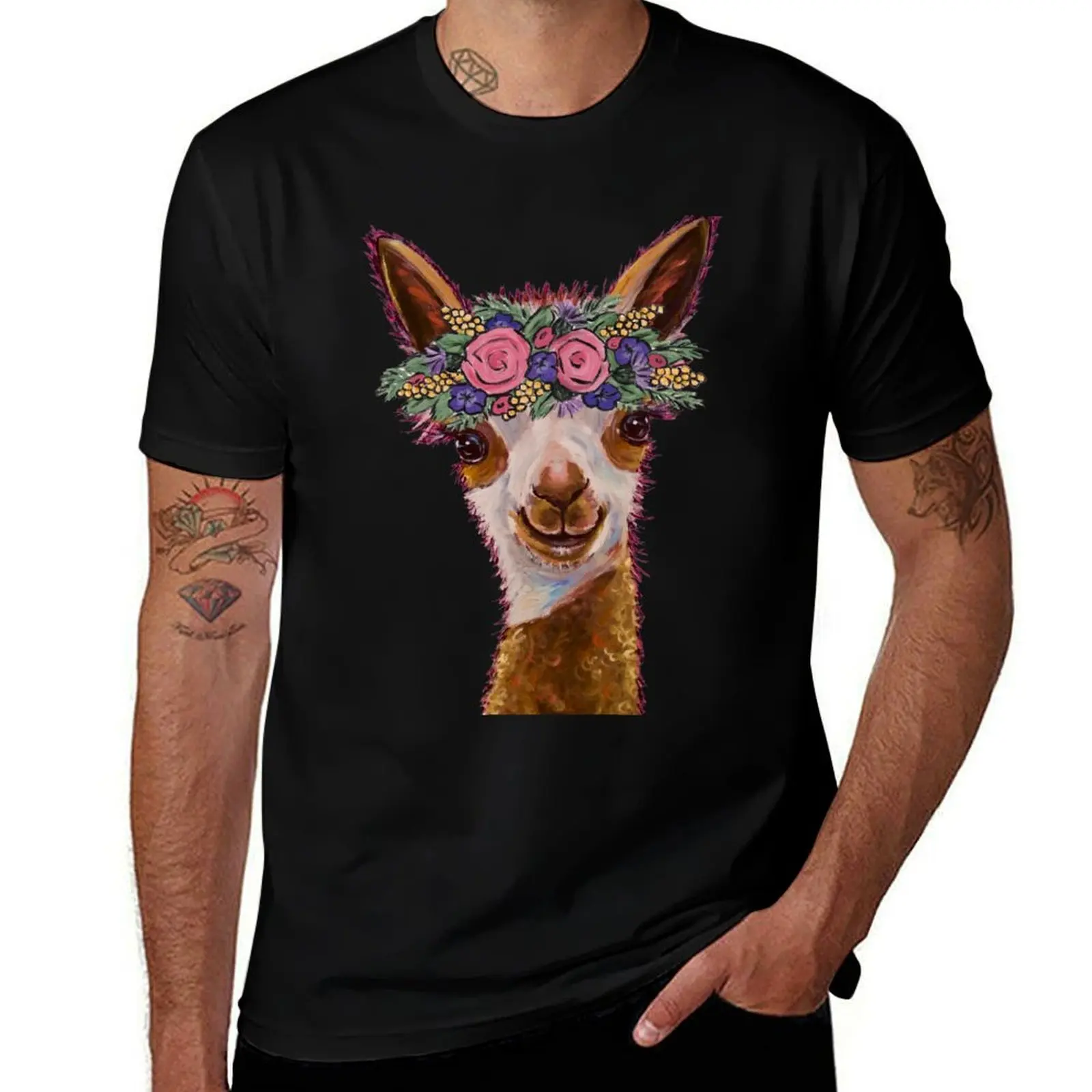

Alpaca Art, Baby Alpaca Miss Rosie T-Shirt Plus Size Lightweight Tee Shirt
