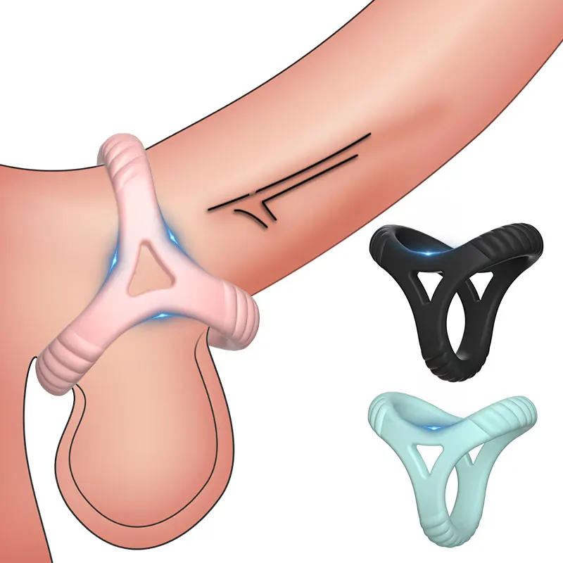 Кольцо на пенис с 3 отверстиями, секс-кольцо для мужчин, эрекция, увеличитель пениса, задержка эякуляции, Мошонка, бандаж, семена, блокирующие