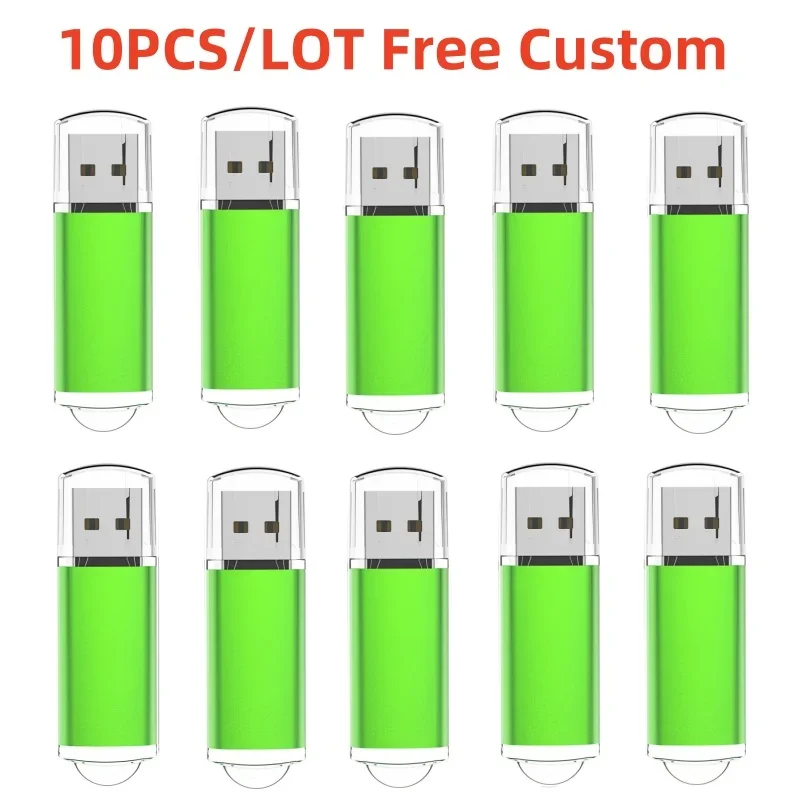 10pcs/lot Logo Free Usb Pendrive Metal 32gb 16gb 8gb 4gb Usb Pendrive Colorful Clip Sticks Photography Bulk Gift Custom Logo