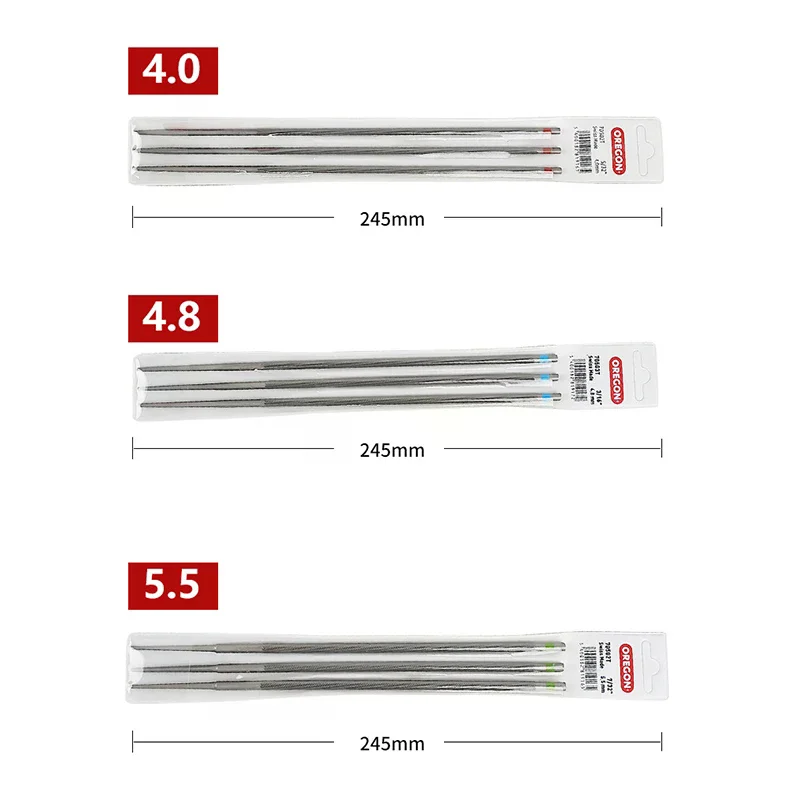 

3pcs Round Chainsaw File 5.5mm 4.0mm 4.8mm Chainsaw Sharpener Suitable Japanese Rust-resistant Chainsaw Chain Sharpening Round