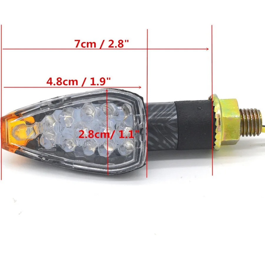 ユニバーサルモーターサイクル点滅ウインカー,14個のLEDライト,カフェレーサーテールライト,ホンダ,BMW,ヤマハ,12V