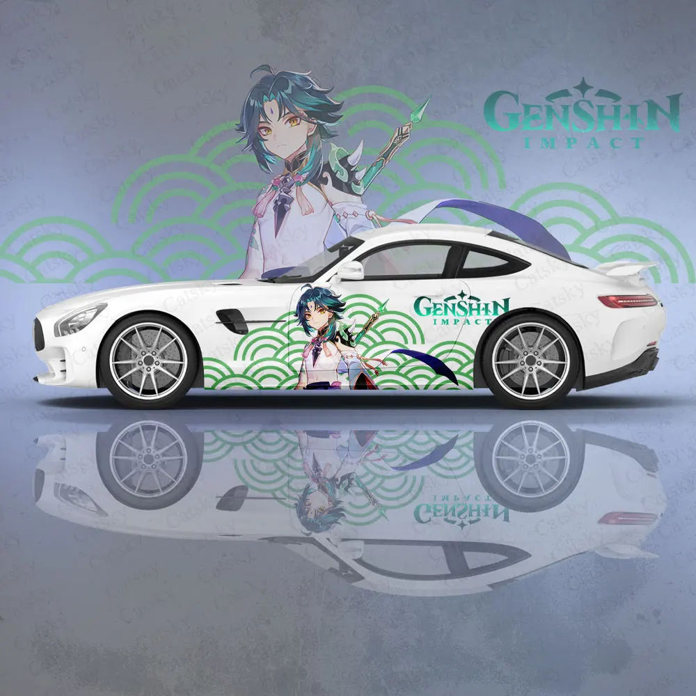 

Xiao Genshin Impact боковая наклейка для автомобиля, водонепроницаемая ПВХ-наклейка, устойчивая к царапинам, защита автомобиля, автоаксессуары в подарок