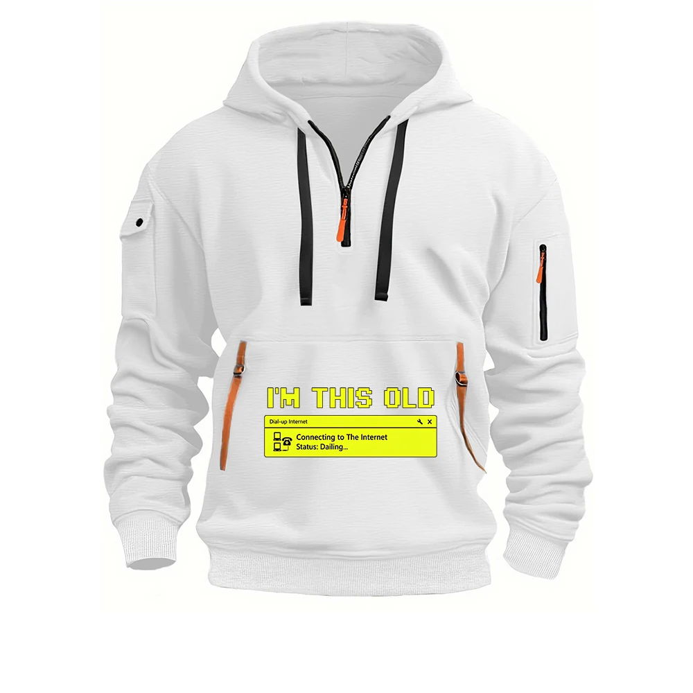 Computer 90s Programmer PC Nerd Geek  Men's sweatshirt suitable for spring and autumn with multiple pockets hoodies jacket