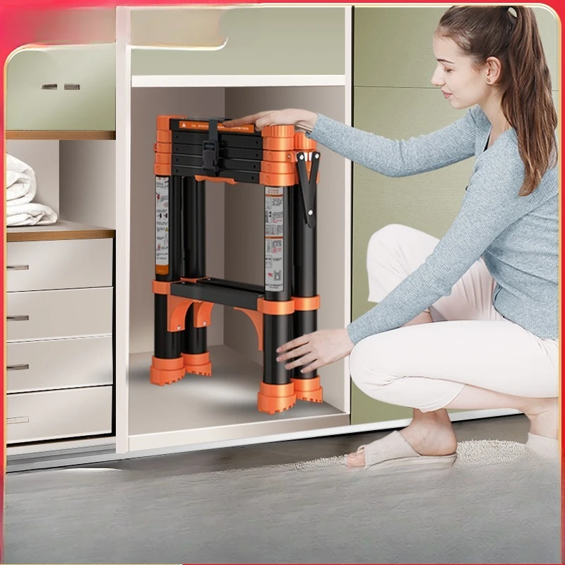 سلم تلسكوبي منزلي قابل للطي متعدد الوظائف #1