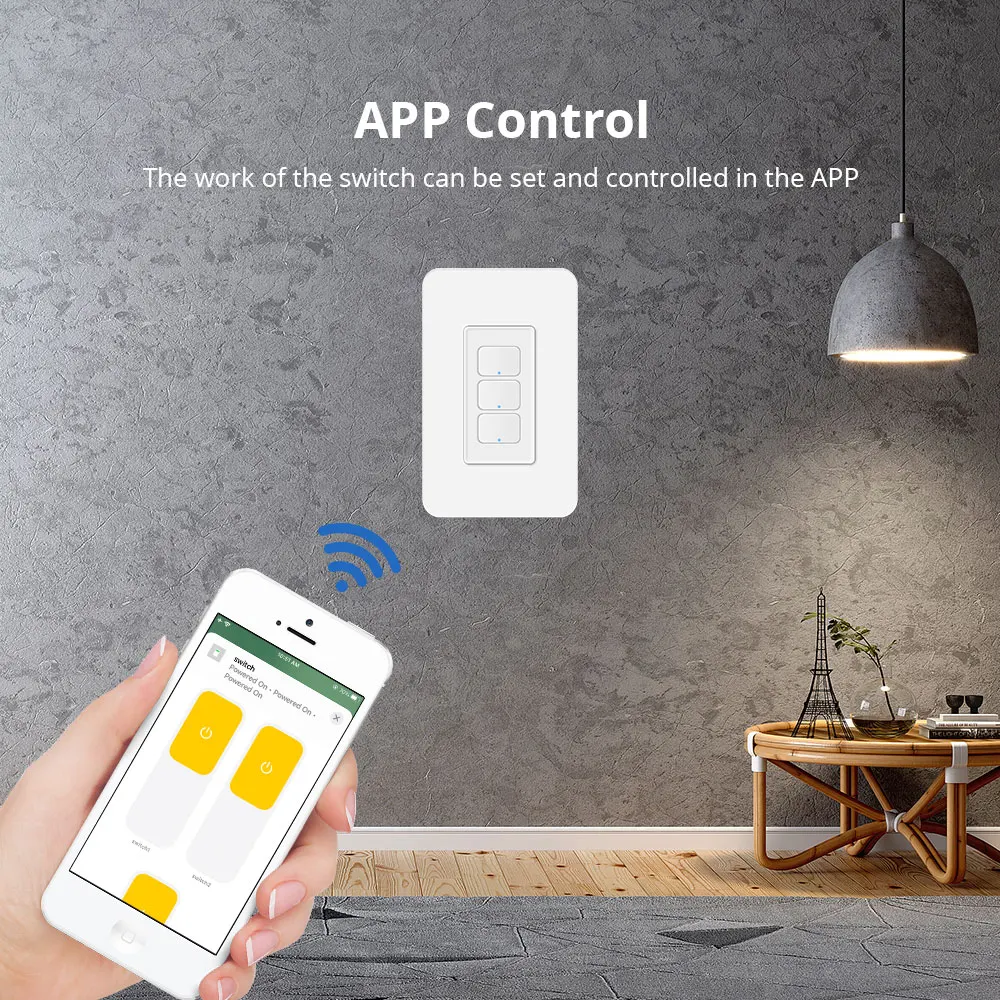 Zemismart-interruptor de luz inteligente Tuya Zigbee, pulsador de 1, 2 y 3 bandas, para Alexa y Google Home