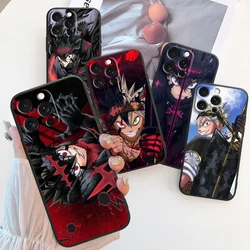 Anime B-Black C-Clover Cool dla Apple iPhone 16 15 14 13 12 11 XS XR X Pro Max Plus Mini Black Miękkie etui na telefon