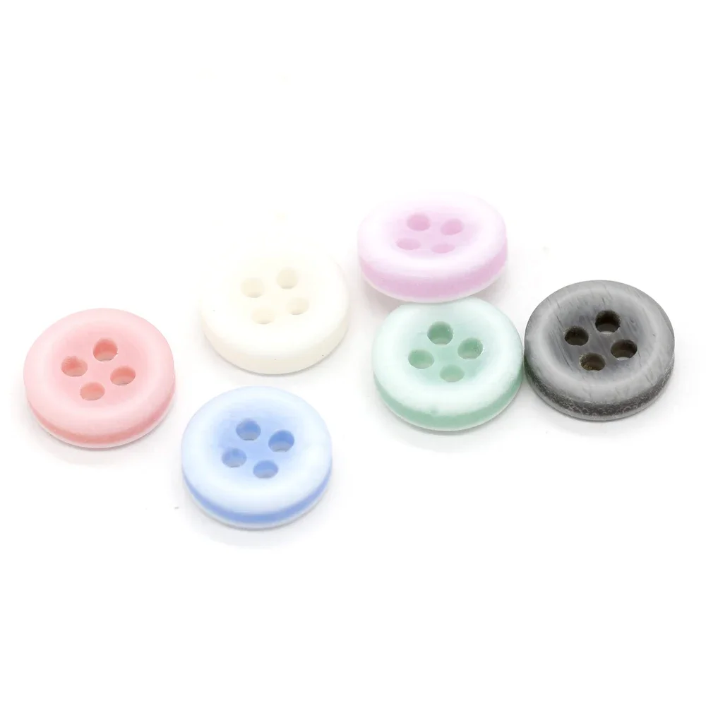 HENGC 30Pcs 11mm Colorful Fashion Resin Buttons for Clothing Women Dress Shirt Cardigan Blouse DIY Crafts Sewing Accessories