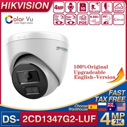 Original Hikvision 4MP POE ColorVu IP Camera DS-2CD1347G2-LUF Bullet Human Detection Built-in Mic Fixed Turret Network Camera