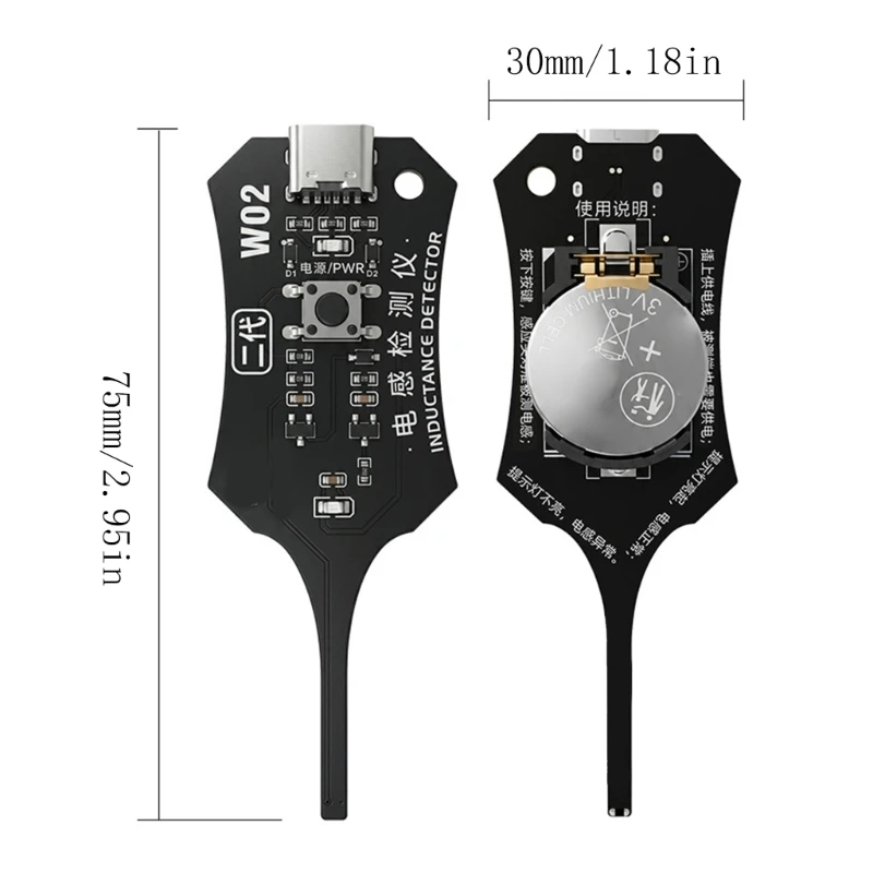  Service Tester for Phone Circuit Work, Board Fault Review Tool with Contact Tip and Light Guidance for Daily Users