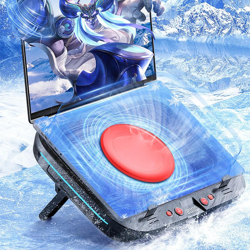 FL08 Laptop Cooling Stand: 7-Level Angle Adjustment, Powerful Fan Cooling Pad, Compatible with 14–19.3-inch Gaming Laptops, High - view 5