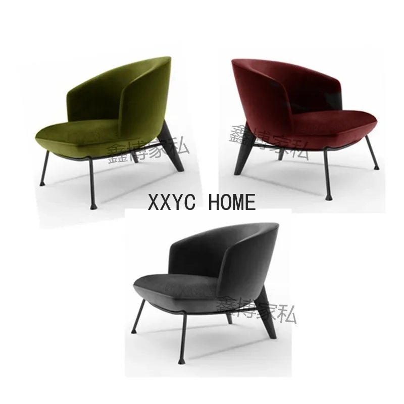 

Aangepaste Nordic Light Luxe Vrijetijdsbesteding Stoel Slaapkamer Lui Single-Zitsbank Stoel Stof Rugleuning Vergaderstoel