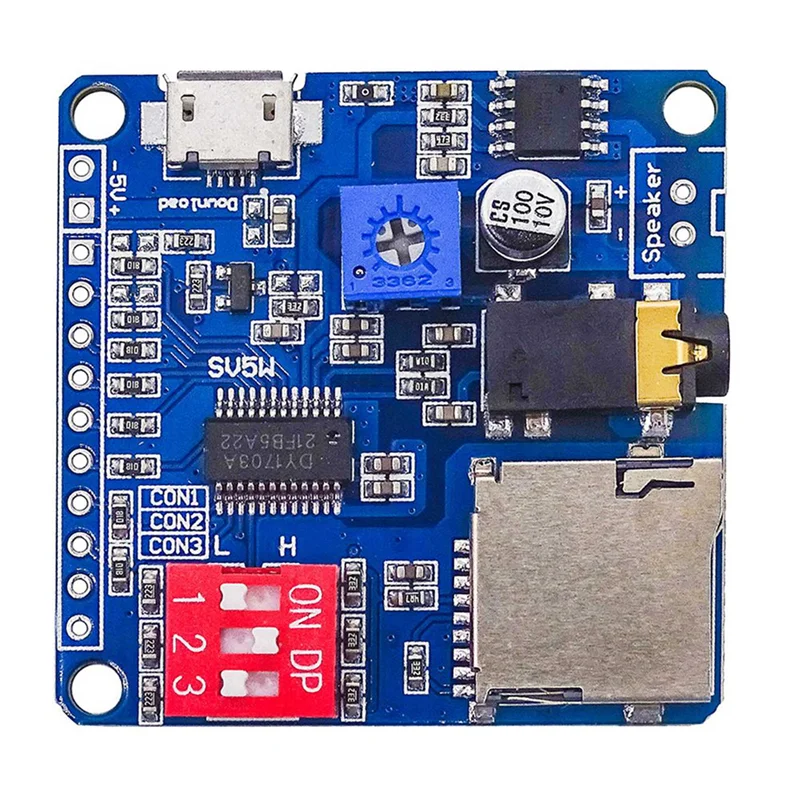 【Sleek Design】2X Voice Playing Module Board MP3 Music Player 5W MP3 Player Serial Control SD/TF Card DY-SV5W