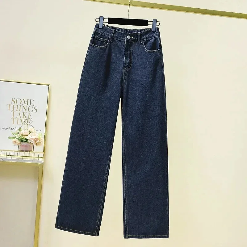 Baggy Wide Leg Denim Pants Women Casual Big Size Straight Jeans Fashion Korean High Waist Vaqueros Spring Fall Jeansy JJ257