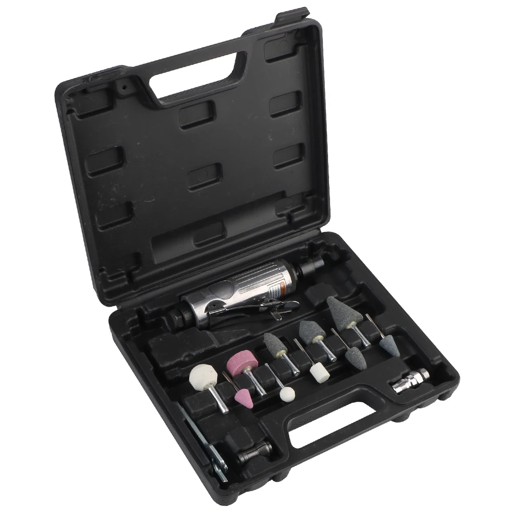Ferramenta de carro 16 pçs 1/4 "pneumático morrer moedor moagem máquina polimento kit moedor ar moinho ferramenta gravura 1/8" ar morrer moedor