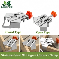 Open & Closed Type Multipurpose Stainless Steel 90 Degree Corner Clamp Woodworking Adjustable T Shaped Right Angle Clamping