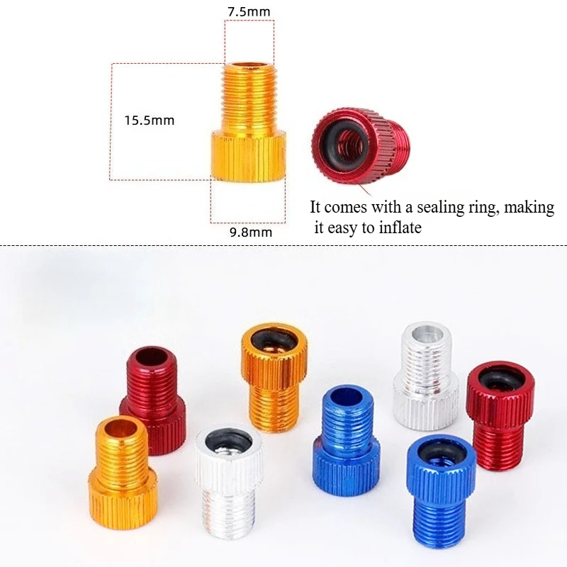 Fahrräder Konverter Presta zu Schrader Ventil MTB Ventil Adapter Konvertieren mit Kunststoff Ventil Kappen Fahrrad Pumpe Luft Düse Rohr Werkzeuge – Detail 3
