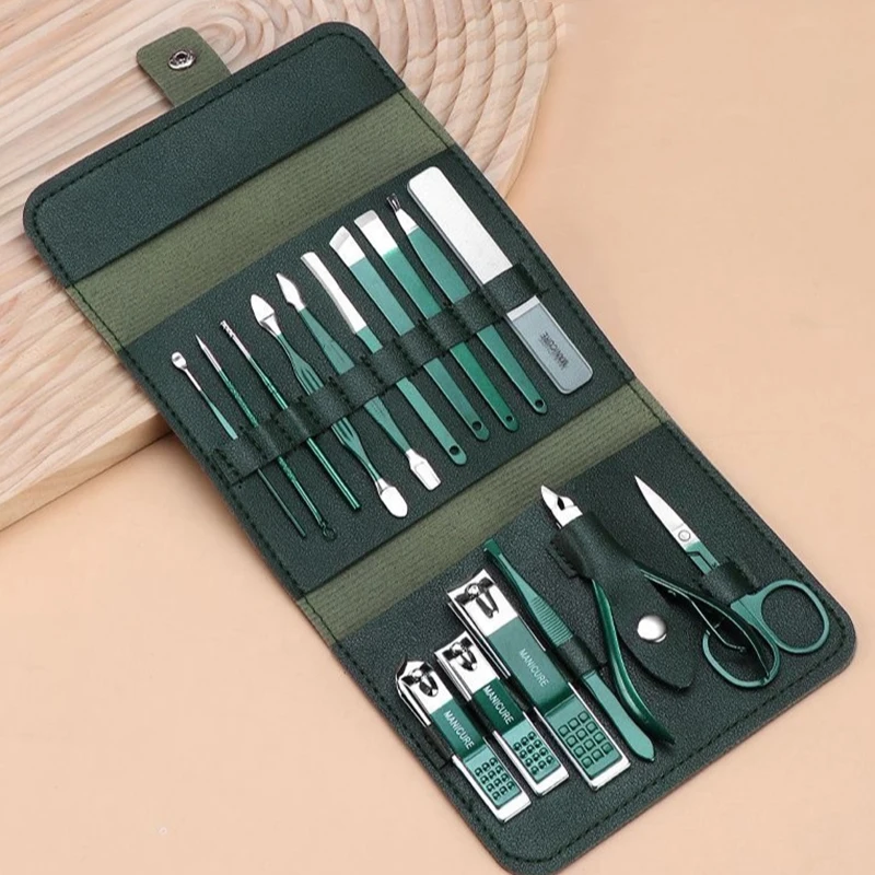 

Dark Green Stainless Steel Nail Scissors Manicure Tools for Household Nail Clippers Set Pedicure Care Cuticle Nipper Travel Kit