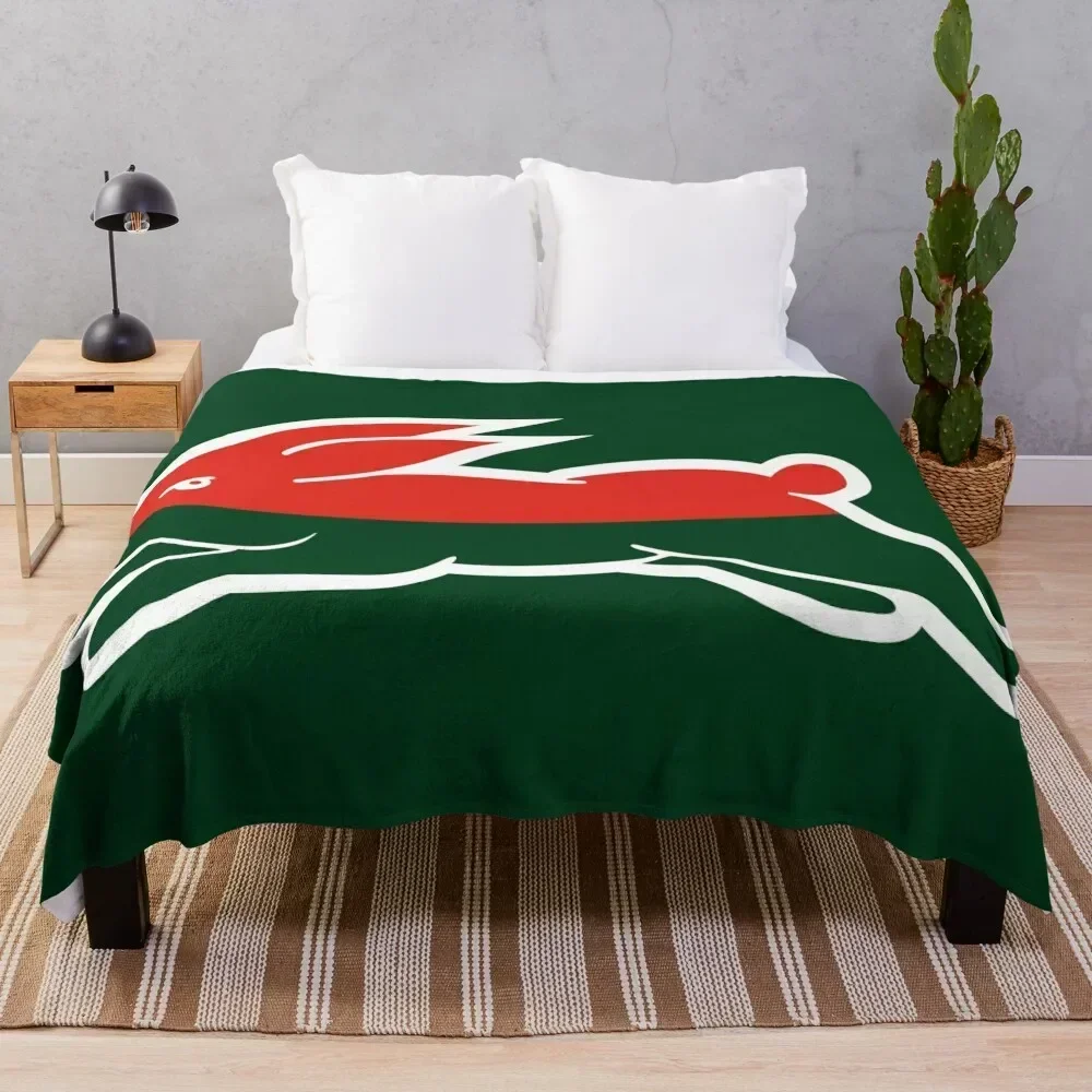 South Sydney Rabbitohs - Cardinal & Myrtle & White Throw Blanket Bed linens Shaggy Blankets