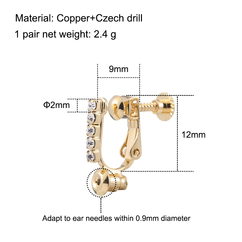 UNNAIER-Convertidor de clip de oreja de tornillo de taladro, invisible, indoloro, clip de oreja sin agujero femenino, bolsa de material de
