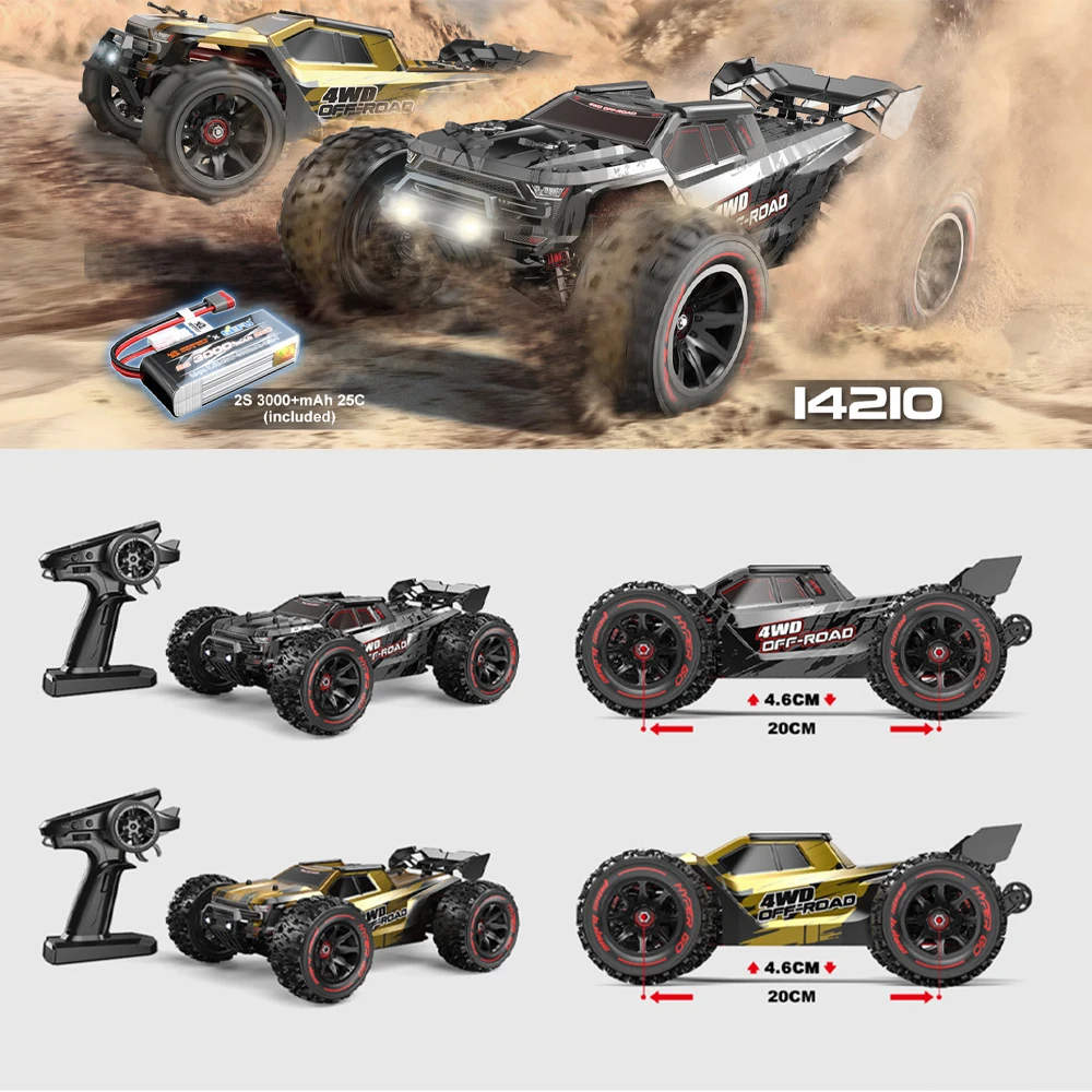 MJX Hyper Go 14210 14209 1/14 RC Car 4x4 Brushless 4WD Metal Chassis 55KM/H High Speed Off-Road Truck Remote Control RC Trucks