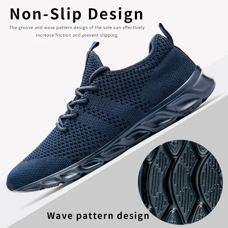 Knitting Mesh Breathable Shoes Anti-slip Men\'s Running Shoe Comfortable Male Casual Jogging Tenis Sneakers Zapatos Para Correr